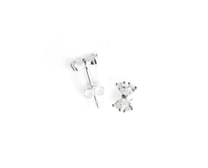 Sterling silver Charming Bow Stud Earrings in side view