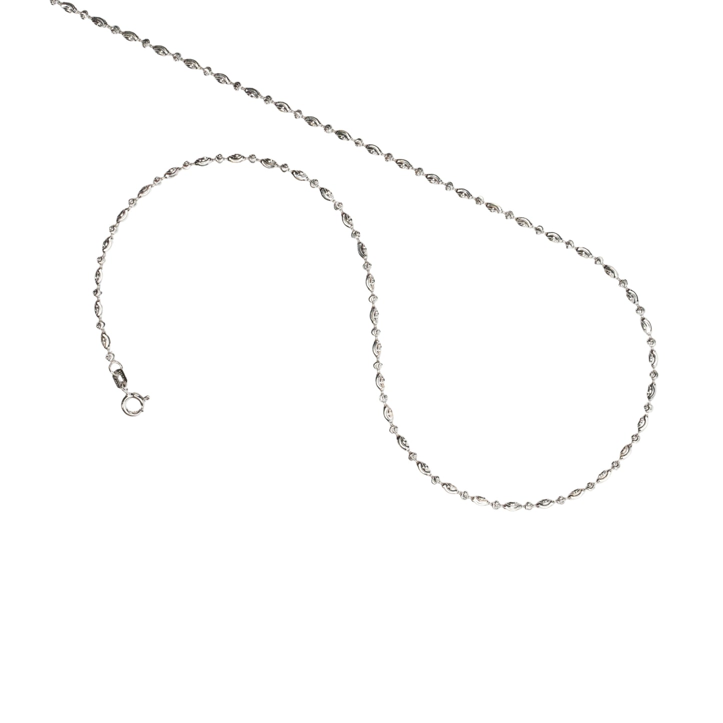 sterling silver necklace 16 inches Sparkling Rice Bead Necklace