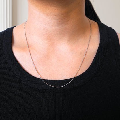 Sterling Silver Necklace 18 inches - Petite Box Chain Necklace 18 inches